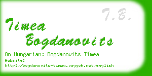 timea bogdanovits business card